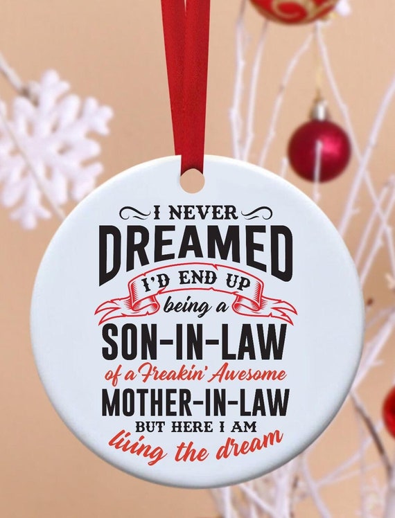 Mother in law, son in law, family, Ornament, Christmas, Christmas ornament, Funny ornament