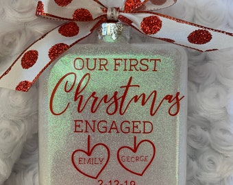 First Christmas Married, First Christmas Engaged, 1st Christmas Ornaments, Mr And Mrs, Engagement