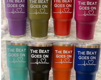 Tumbler, Heart disease, Pacemaker, Summer, ICD, heart Ornaments, Personalized Ornament, Heart, Transplant, Heart transplant