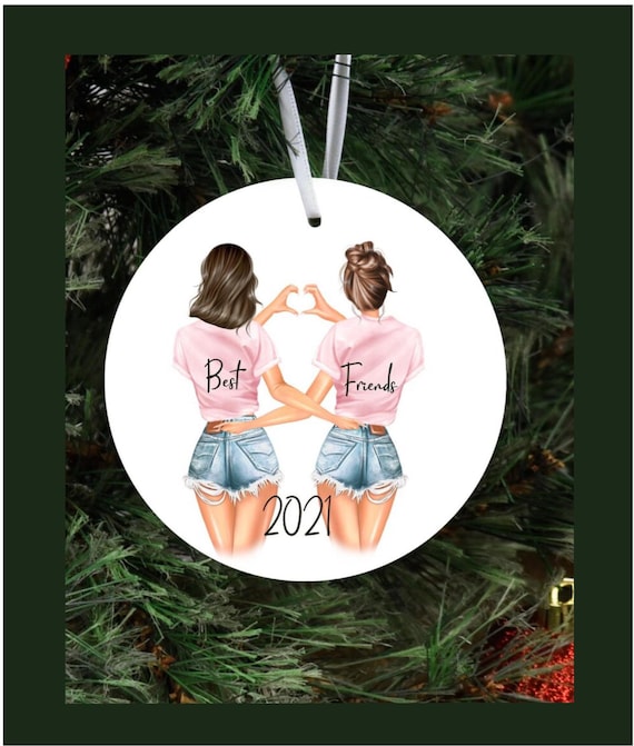 Best Friend Ornament , Big and Little Ornament, Personalized BFF Ornament, Bff Christmas Gift, Custom Bestie Ornament, Photo Gift