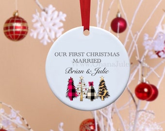 Personalized Married Couple Ornament, First Christmas Married, Married Couple Ornament, Personalized Ornament, Christmas Ornament, Married