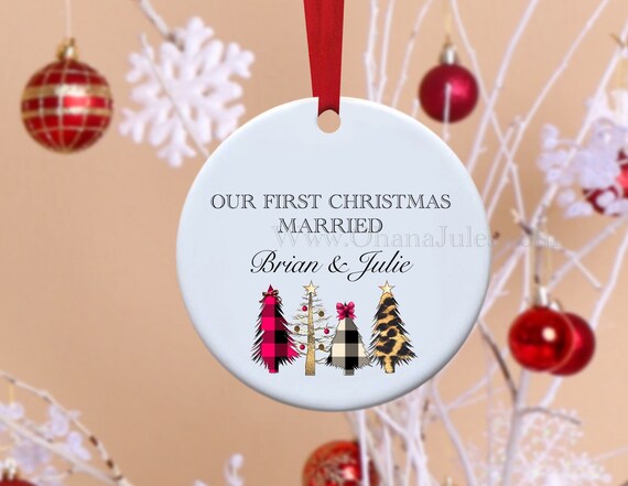 Personalized Married Couple Ornament, First Christmas Married, Married Couple Ornament, Personalized Ornament, Christmas Ornament, Married