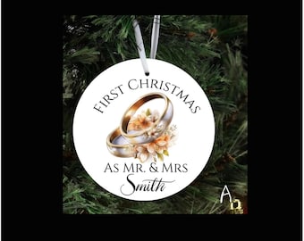Personalized Wedding Ornament, Gifts For Newlyweds, Christmas Ornament, Personalized Christmas Ornament, Our first Christmas Ornament
