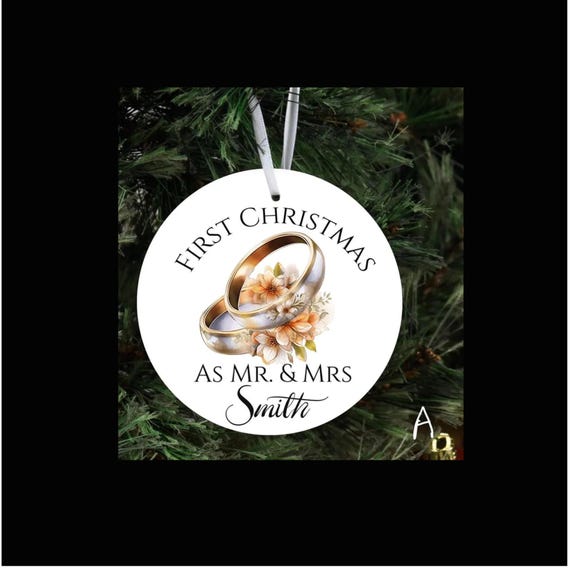 Personalized Wedding Ornament, Gifts For Newlyweds, Christmas Ornament, Personalized Christmas Ornament, Our first Christmas Ornament