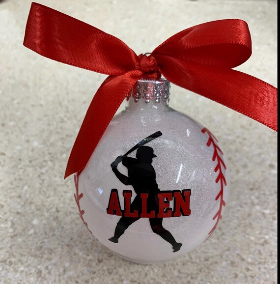 Baseball Ornament, Softball Ornament, Sports ornament, T-ball ornament, Personalized Ornament,