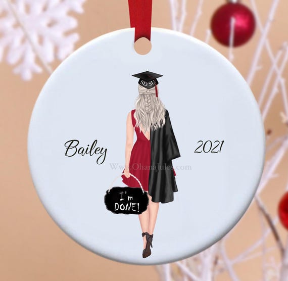 Graduation Gift, College, Graduation Ornament,  Personalized Ornament, Personalized, Ceramic Ornament