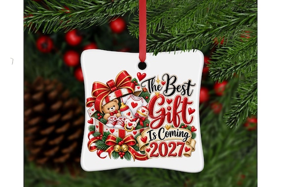 Pregnancy Announcement Ornament, Pregnancy Surprise Ornament, Baby Announcement 2027, Pregnancy Surprise, Baby Coming 2027, New Baby
