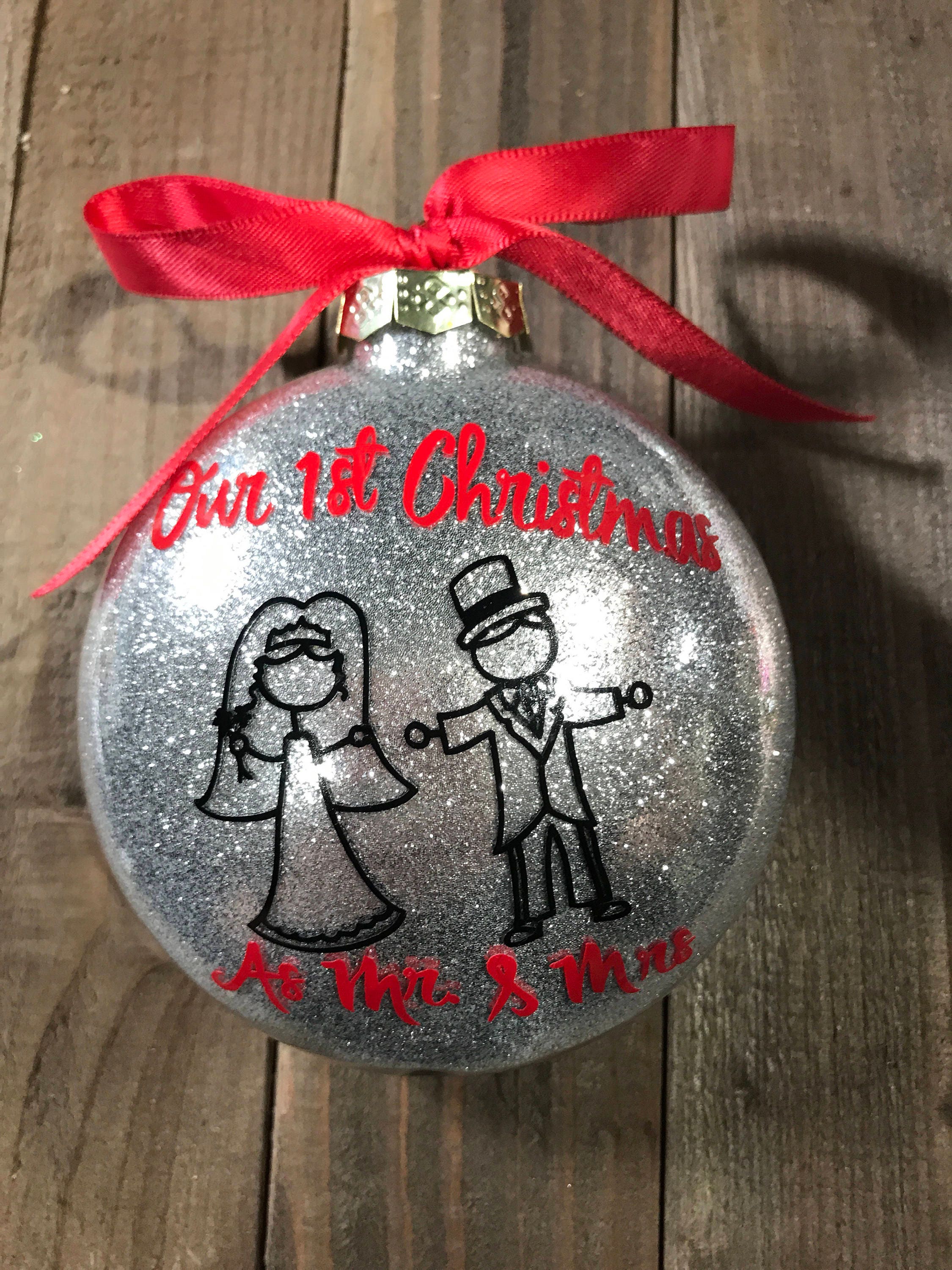 1st Christmas ornament. 1st Chtistmas, Mr and Mr ornament, Mr and Mrs