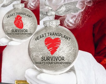 Heart transplant, Heart, Organ donor, Ornament, Christmas Ornament, Christmas, Christmas Tree