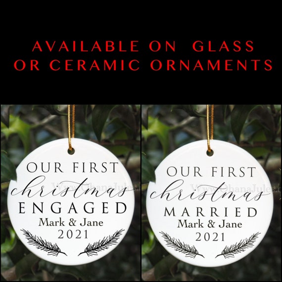 Our First Christmas, Our 1st Christmas, Married, Engaged ornament, Personalized ornament, Ceramic ornament, Glass  Ornament