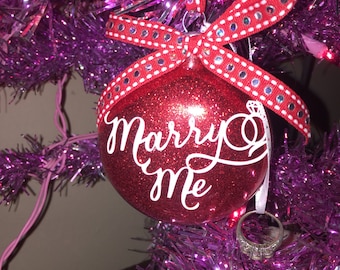 Marry Me Ornament , Wedding Proposal Ornament, Christmas Proposal