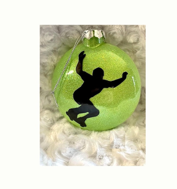 Skateboarding Ornament, skateboard ornament,  Dirt Bike, Christmas tree ornament,Glass Ornament, Boys Ornaments, Personalized Ornament