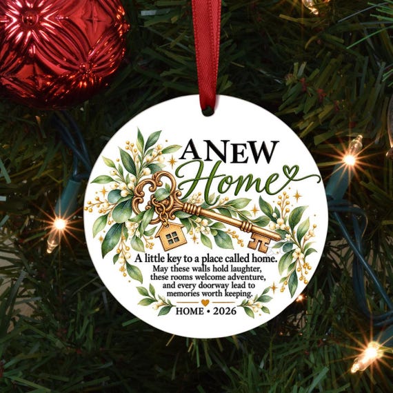 New Home Christmas Ornament 2026, First Christmas in New Home Gift, Housewarming Keepsake, New Homeowner Gift, New Home Ornament, House Gift