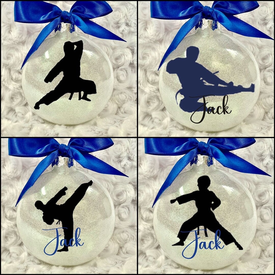 Karate Ornament, Karate Boy, Martial Arts, Personalized 2022, Black