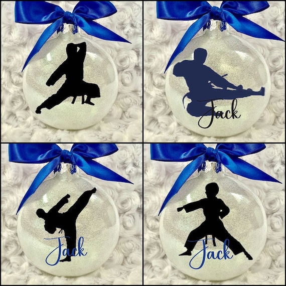 Karate Ornament, Karate Boy, Martial Arts, personalized 2022, black belt,  personalized Ornament, Christmas ornament