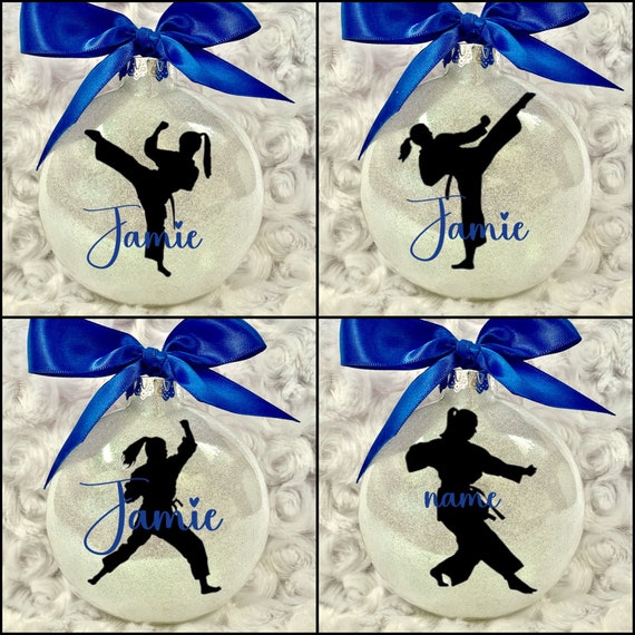 Karate Ornament, Karate Girl, Martial Arts, personalized 2022, black belt,  personalized Ornament, Christmas ornament