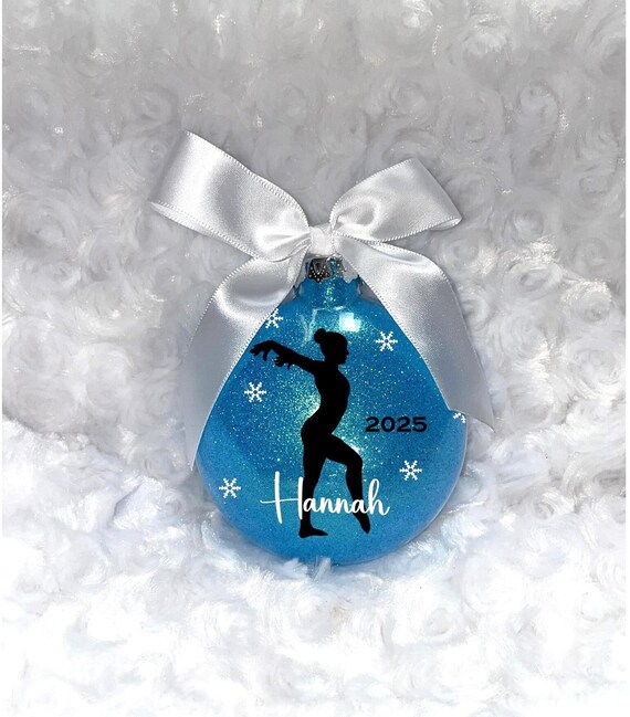 Gymnastics Ornament, Personalized  Ornament for Gymnast,  Glass Gymnastics ornament, , Christmas Ornament, Personalized Ornament, Gymnast