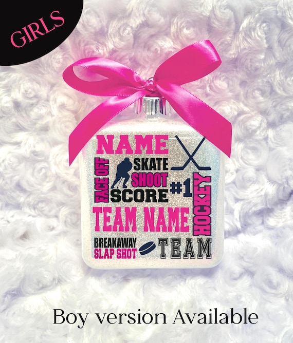 Hockey Ornament, Hockey player ornament , Glass Ornament, Christmas Ornaments, Personalized  Hockey Ornaments, Christmas,Ice Hockey Ornament