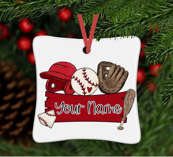 Baseball Ornament, T Ball Ornament, Sports Ornament, Team Ornament.Sports, Christmas Ornament,Christmas, Personalized Baseball Ornament