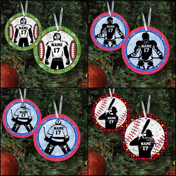 Christmas Ornament , Hockey Ornament, Ice Hockey Ornament, Baseball,Baseball Ornament, Football, Football Ornament, Personalized