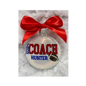Personalized Football Coach Ornament: Custom School Colors