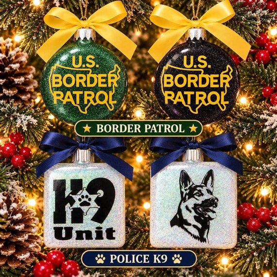 Personalized Border Patrol Ornament, US Border Patrol Christmas Ornament, CBP Gift, Border Patrol Agent Gift, Law Enforcement,Border Patrol