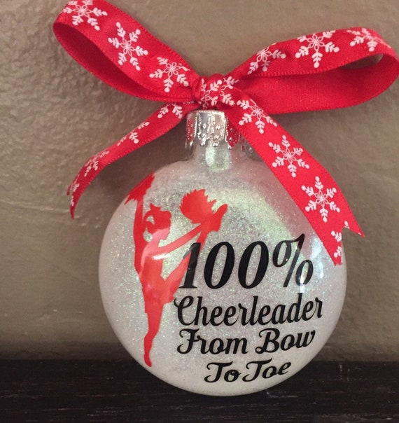 Personalized Cheer Ornament, Custom Cheerleader Ornament, Team Colors, Cheer Coach Gift, Cheer Squad Christmas Ornament, Keepsake Gift