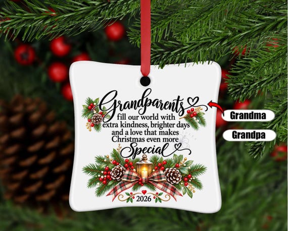 Personalized Grandparents Christmas Ornament, Grandma Grandpa Gift, Grandma Ornament, Grandpa Ornament, Ornament for Grandparents