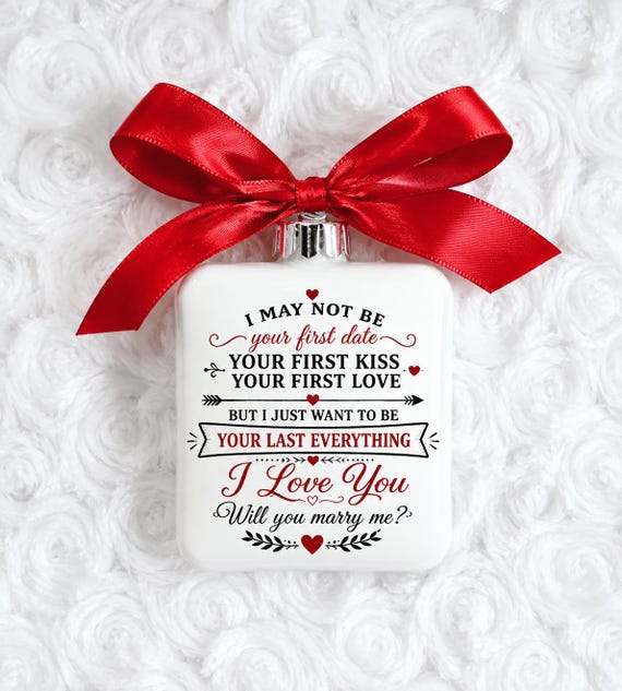 Proposal Ornament, Engagement Ornament, Marry Me, Personalized Christmas Gift, Ornament for Wife, Christmas Ornament
