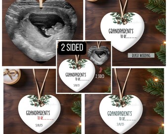 Grandparents to be, Grandparent to be ornament ,Ceramic Ornament. Baby Annoncement, Pregnancy Surprise,Ornament,Christmas ornament, Sonogram