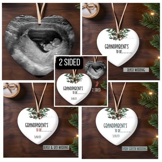 Grandparents to be, Grandparent to be ornament ,Ceramic Ornament. Baby Annoncement, Pregnancy Surprise,Ornament,Christmas ornament, Sonogram