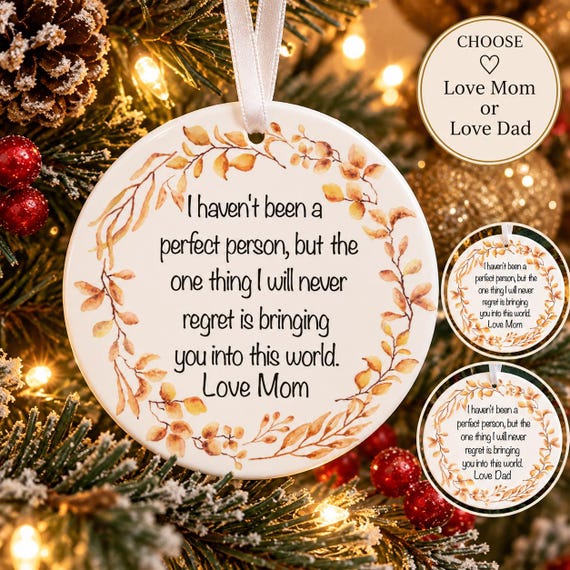Mom Ornament, Dad Ornament, Sentimental Gift, Parent Keepsake, Christmas Ornament, Heartfelt Ornament, Personalized Ornament, Keepsake