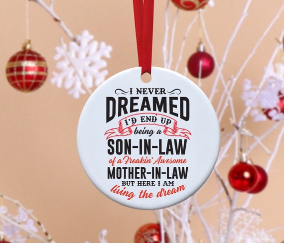 Mother in law, son in law, family, Ornament, Christmas, Christmas ornament, Funny ornament