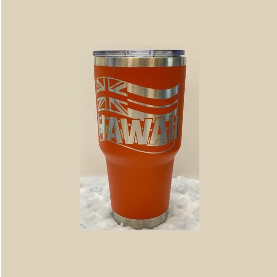 Hawaii tumbler, Hawaiian flag water bottle,  laser etched tumbler, Island pride, Hawaii gift idea, Patriotic Hawaii tumbler, Hawaiian flag