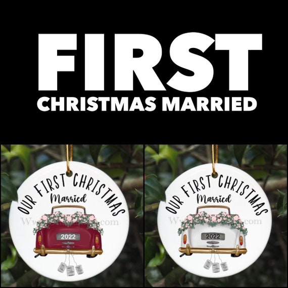 Our First Christmas, Our 1st Christmas, Married, Engaged ornament, Personalized ornament, Ceramic ornament, Glass  Ornament