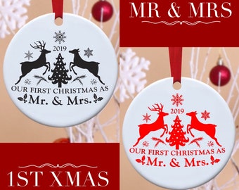 Mr & Mrs Ornament, First Christmas Ornament, 1st Christmas, Christmas Tree Ornament, First Christmas Gift, Christmas Tree, Ornament