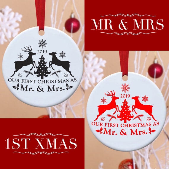 Mr & Mrs Ornament, First Christmas Ornament, 1st Christmas, Christmas Tree Ornament, First Christmas Gift, Christmas Tree, Ornament