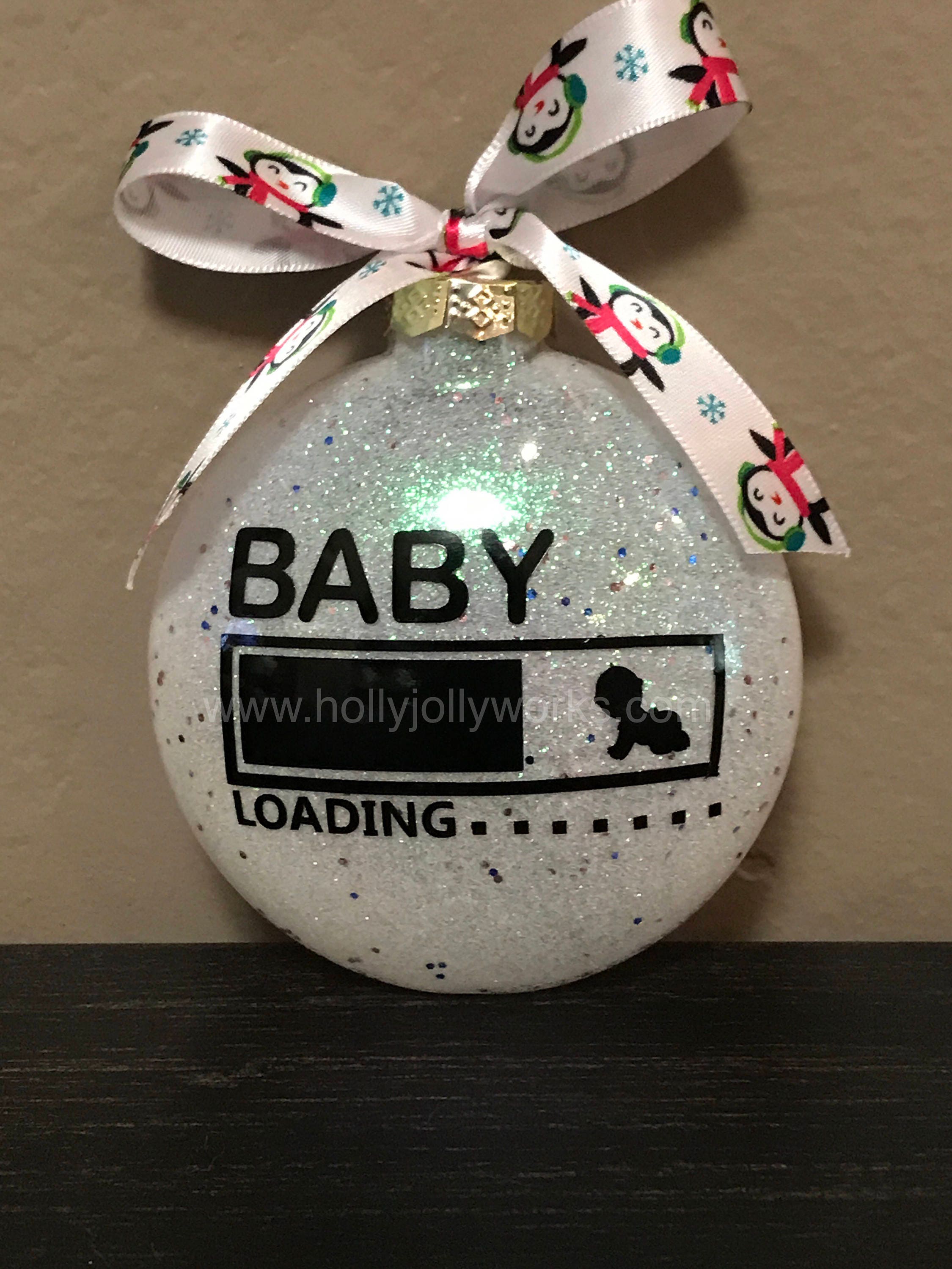 Grandparents, Pregnancy, Pregnant, Glass Ornament, Baby, Personalized