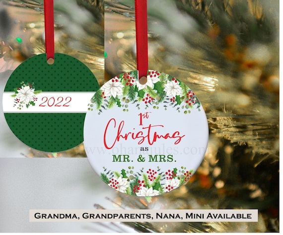 Christmas ornaments, Personalize ornaments, Mr and Mrs, Christmas, Our first Christmas, Our 1st Christmas, Nana, Mini,Grandparents, Grandma