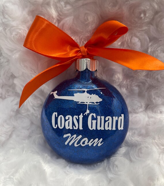 Personalized Coast Guard Ornament | Coastie Christmas Ornament | USCG Military Gift | Glass or Plastic Holiday Ornament, Coast Guard items