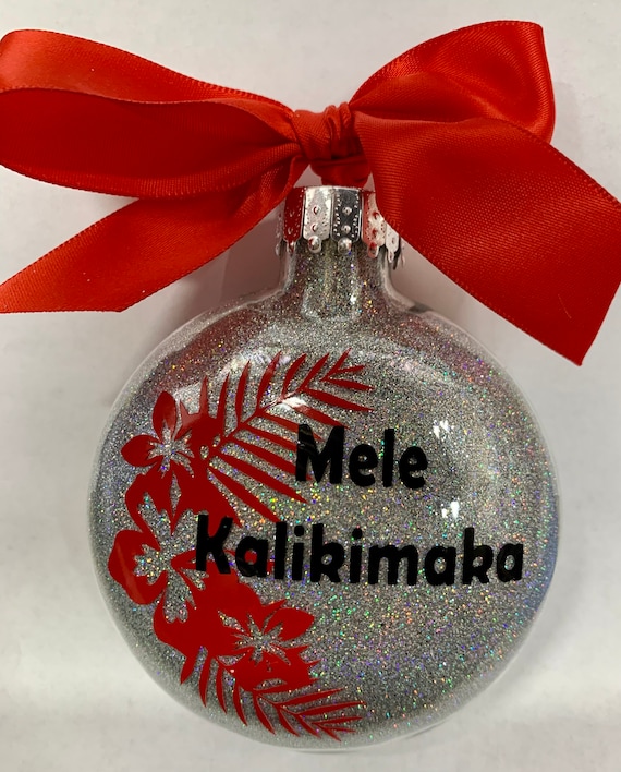 Mele kalikimaka, Christmas Ornaments, Glass Ornaments, Ornaments, Hawaiian, Aloha, Hawaiian Gifts