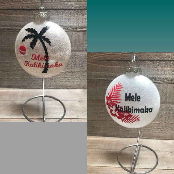 Mele kalikimaka, Christmas Ornaments, Glass Ornaments, Ornaments, Hawaiian, Aloha, Hawaiian Gifts