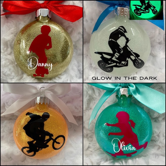 Personalized Skateboarding Ornament, Custom Skateboarder Christmas Gift, Skateboard Skater Keepsake, BMX Rider Ornament, Gift for Skaters