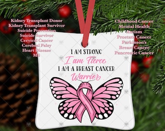 Warrior Ornament ,Donor Ornament, Personalized Cancer Ornament, Inspirational Ornament, Cancer Survivor Gift, Strength and Courage Gift,