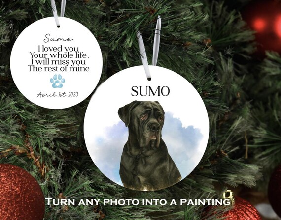 Pet Loss, Dog Ornaments, Pet Memory, Wings were ready, Paw prints on my heart ,Glass Ornament, Personalized ornament, Pet Memorial