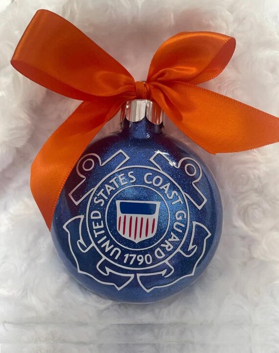 Personalized Coast Guard Christmas Ornament, USCG Coastie Gift, Military Keepsake for Coast Guard Wife,Family or Service Member, Coast Guard