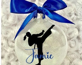 Karate Ornament, Karate Girl, Martial Arts Ornament, personalized Ornament, Christmas ornament, Christmas Tree Ornament,Karate Girl Ornament