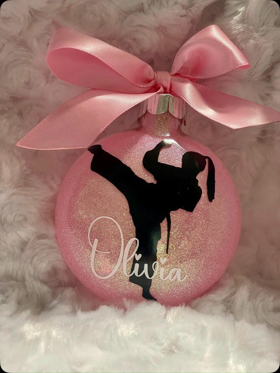 Personalized Karate Girl Ornament, Karate Christmas Ornament, Martial Arts Ornament, Karate Kid Gift, Girl Karate Gift, Custom Ornament