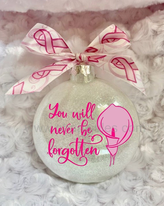 Breast Cancer , Glass Ornament, Ornament, Survivor, Christmas, Cancer Survivor, Breast Cancer Awareness