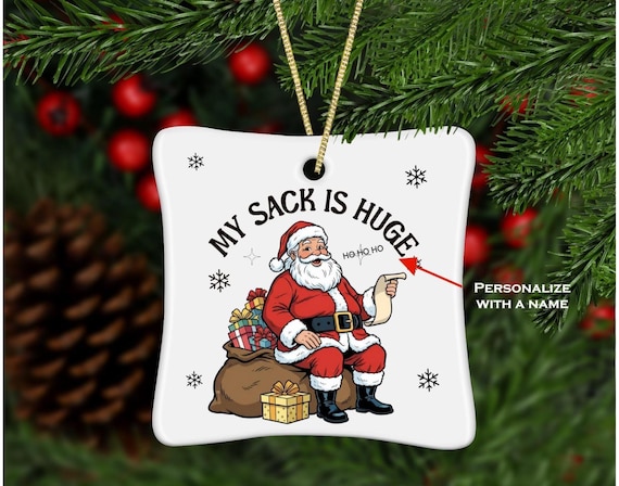 Rude Santa Ornament, Christmas ornament,Funny Gag Ornament, Funny Christmas Ornament, White Elephant Gift, Christmas Ornament, Bad Santa